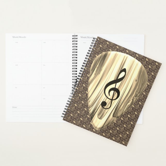 Golden Music Pick – Treble Clef Art Planner (Display)