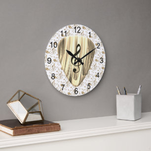 Golden Music Pick – Treble Clef Clock