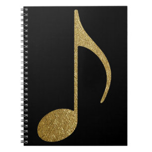golden musical note notebook