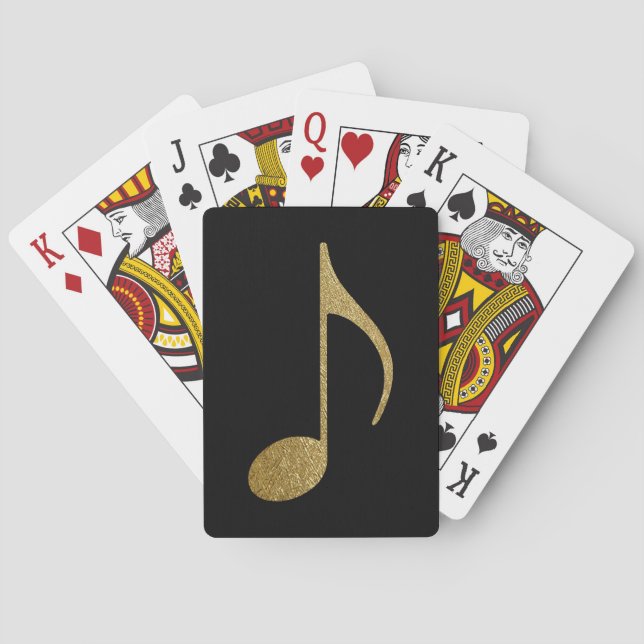 Golden Musical Note Playing Cards (Back)