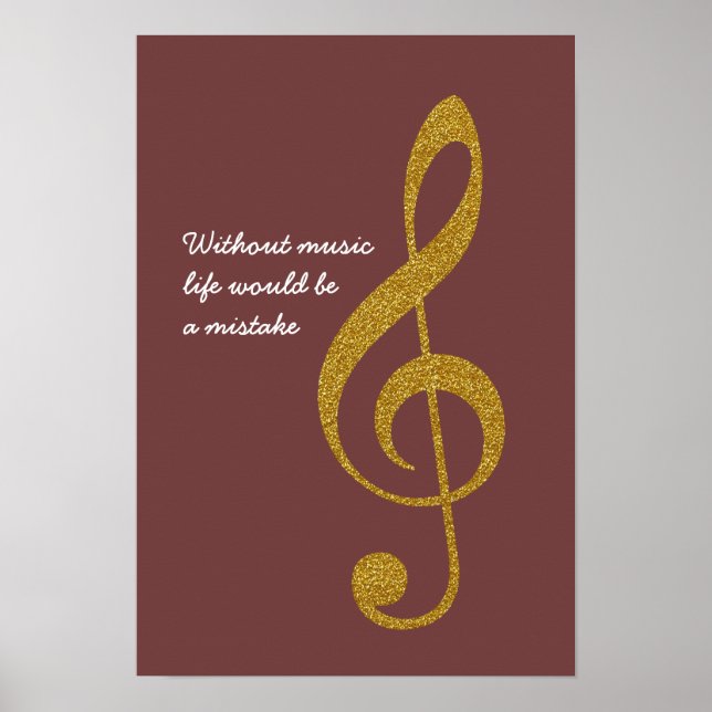 golden musical note treble g-clef poster (Front)