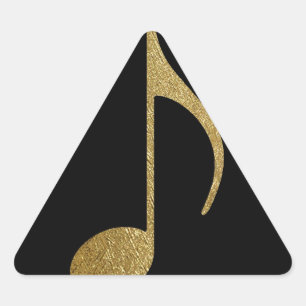 golden musical note triangle sticker