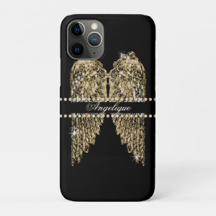 Golden n Diamond Jewel Look Angel Wings Bling iPhone 11 Pro Case