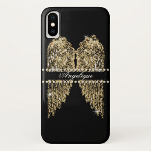Golden n Diamond Jewel Look Angel Wings Bling Case-Mate iPhone Case