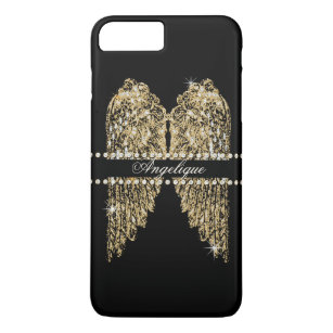 Golden n Diamond Jewel Look Angel Wings Bling Case-Mate iPhone Case