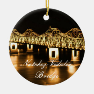 Golden Natchez-Vidalia Bridge Christmas Ornament