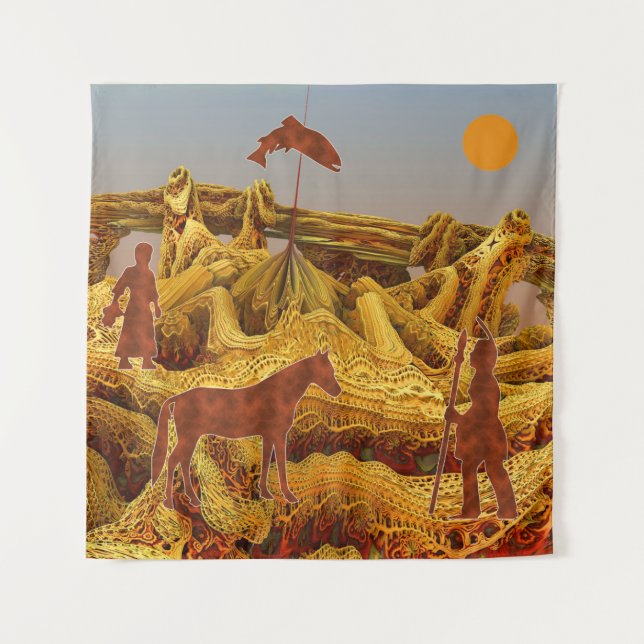 Golden Native Americans  Tapestry (Front)