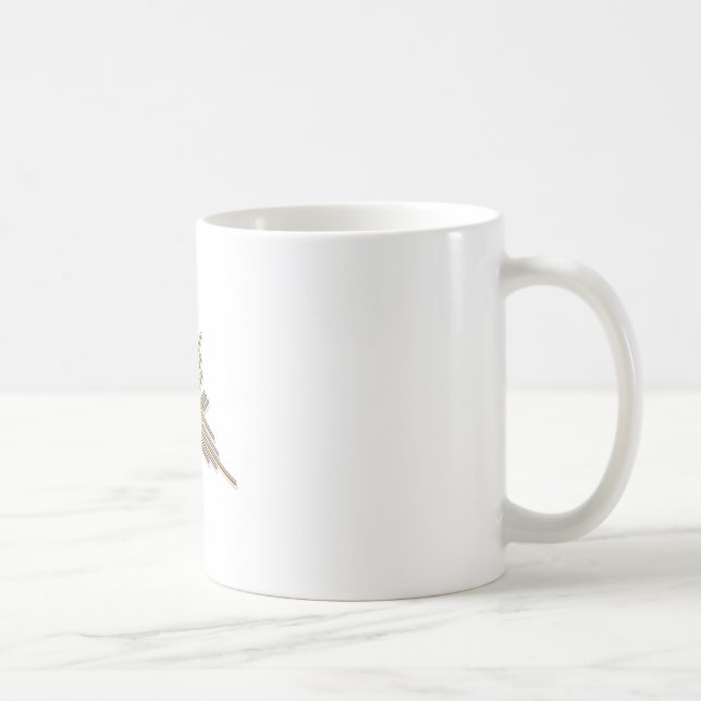 Golden Nazca Lines Hummingbird Coffee Mug (Right)