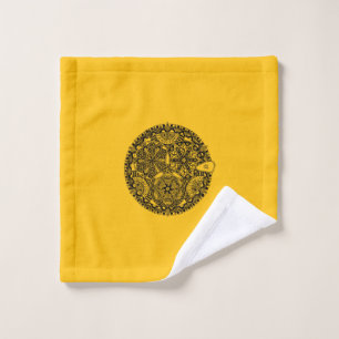 Golden Nebulae (hand-drawn art) Bath Towel Set