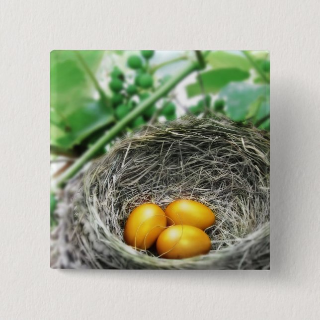 Golden Nest Eggs 15 Cm Square Badge (Front)