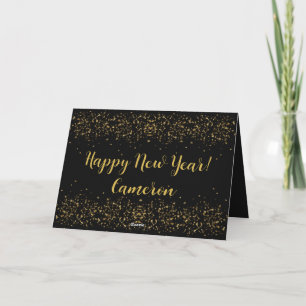 Golden New Year Folded Holiday Card