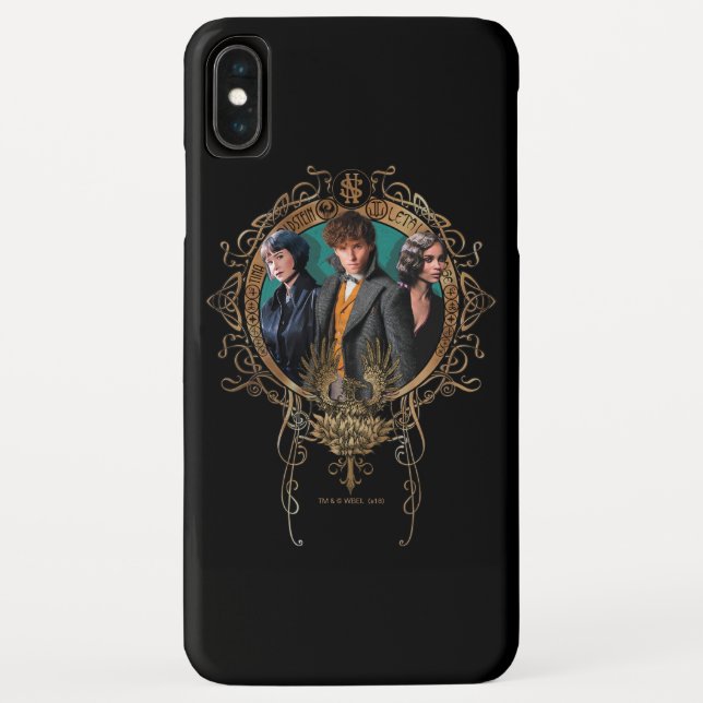 Golden Newt, Tina, and Leta Art Deco Portrait Case-Mate iPhone Case (Back)