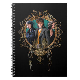 Golden Newt, Tina, and Leta Art Deco Portrait Notebook