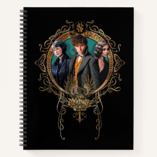 Golden Newt, Tina, and Leta Art Deco Portrait Notebook