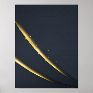 Golden Noir Minimal Lines Wall Art – Black & Gold 