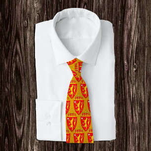 Golden Norway Emblem fashion Tie, Norwegian Flag Tie