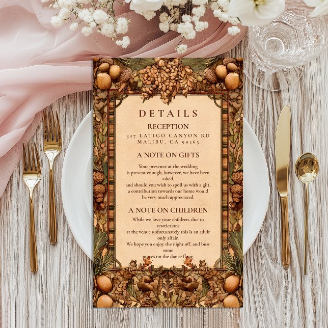 Golden Oak Forest Wedding Enclosure Card (Creator Uploaded)