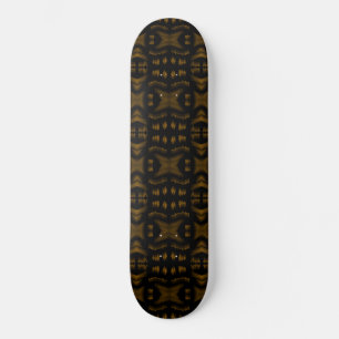 Golden Obsidian Tribal Ikat Pattern Skateboard