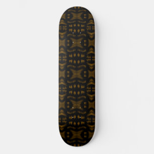 Golden Obsidian Tribal Ikat Pattern Skateboard