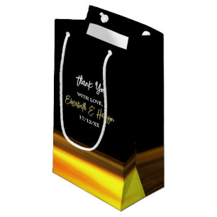 Golden Ocean, Elegant Beach Wedding Small Gift Bag