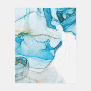 Golden ocean waves. Rich bright abstract picture.  Fleece Blanket