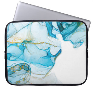Golden ocean waves. Rich bright abstract picture.  Laptop Sleeve
