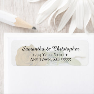 Golden Ochre Rose Elegant Wedding Return Address Label
