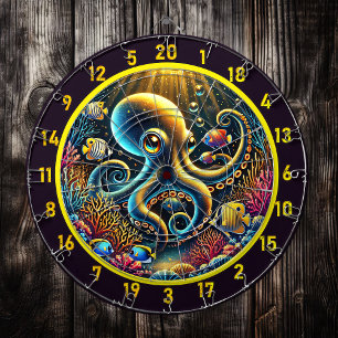 Golden Octopus Reef Adventure Dartboard