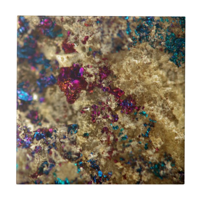 Golden Oil Slick Quartz Ceramic Tile (Front)