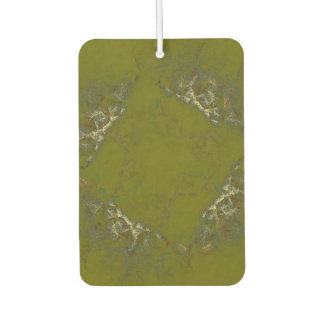 Golden olive abstract car air freshener