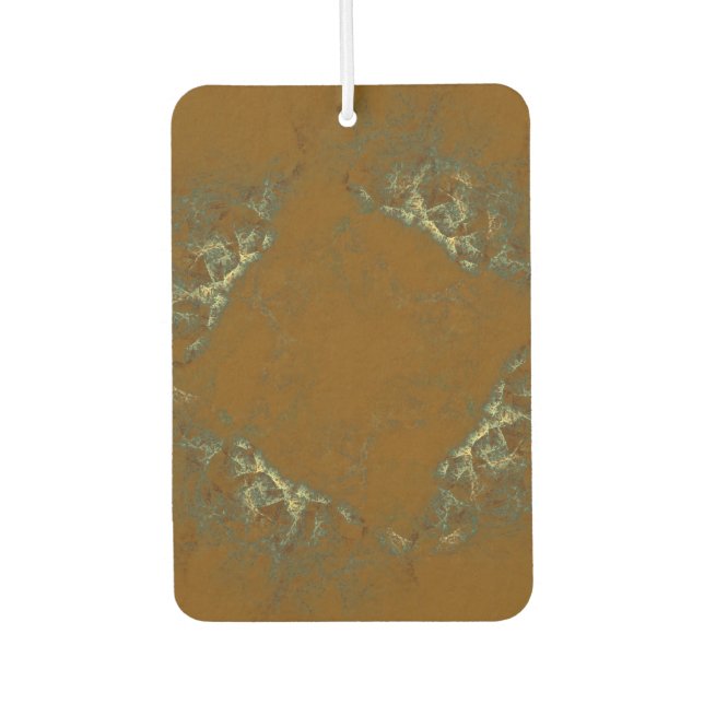 Golden olive abstract   car air freshener (Front)
