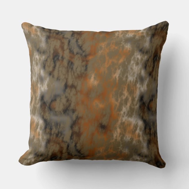 Golden Olive Abstract Cushion (Front)