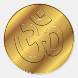Golden Om Classic Round Sticker