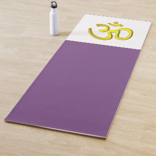 Golden OM Symbol Purple Yoga Meditation Mat