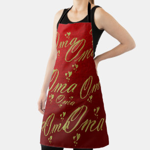 golden oma text apron
