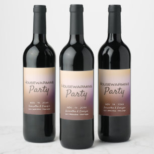 Golden Ombré, Modern Housewarming Party Wine Label