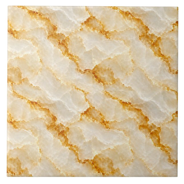Golden Onyx Marble Luxury Pattern Seamless Ceramic Tile (Front)