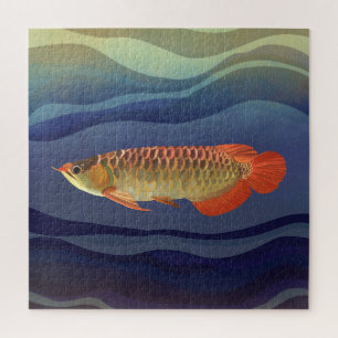 Golden Orange Arowana Fish Fish Enthusiasts Jigsaw Puzzle