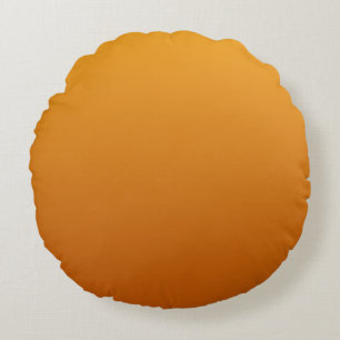 Golden Orange Burnt Orange Golden Brown Round Cushion