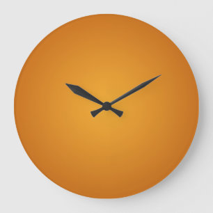 Golden Orange Burnt Orange Rustic Cheerful Large Clock