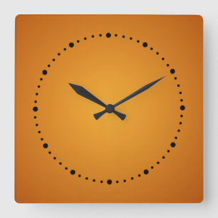 Golden Orange Burnt Orange Rustic Cheerful Square Wall Clock
