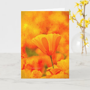 Golden Orange California Poppy "Land Of Orange" Card
