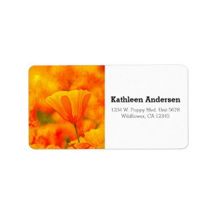 Golden Orange California Poppy "Land Of Orange" Label