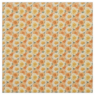 Golden Orange Chrysanthemum Autumn Garden Bloom Fabric