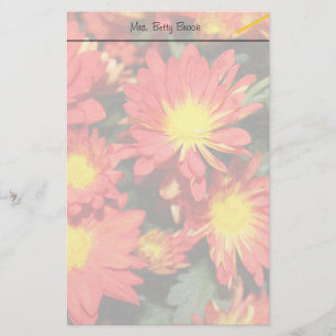 Golden,orange colour daisy flowers. stationery