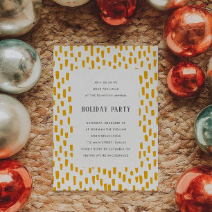 Golden Orange Dashing Holiday Party Invitation