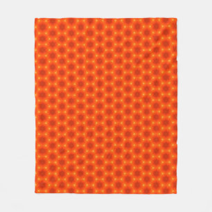 Golden Orange Honeycomb Hexagon Pattern Fleece Blanket