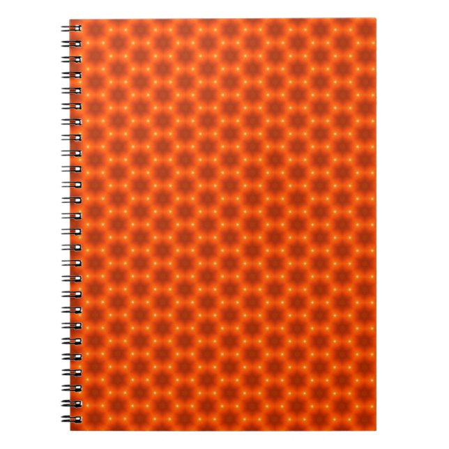 Golden Orange Honeycomb Hexagon Pattern Notebook (Front)