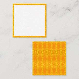 Golden Orange Moroccan Damask Square Business Card