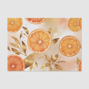 Golden Orange Slice Pattern Tissue Paper